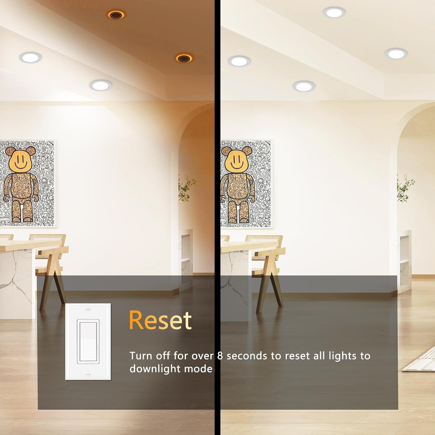 Thumbnail 3 de CycevSun RL4-W6P 4-Inch LED Recessed Lights, 6-Pack with Night Light