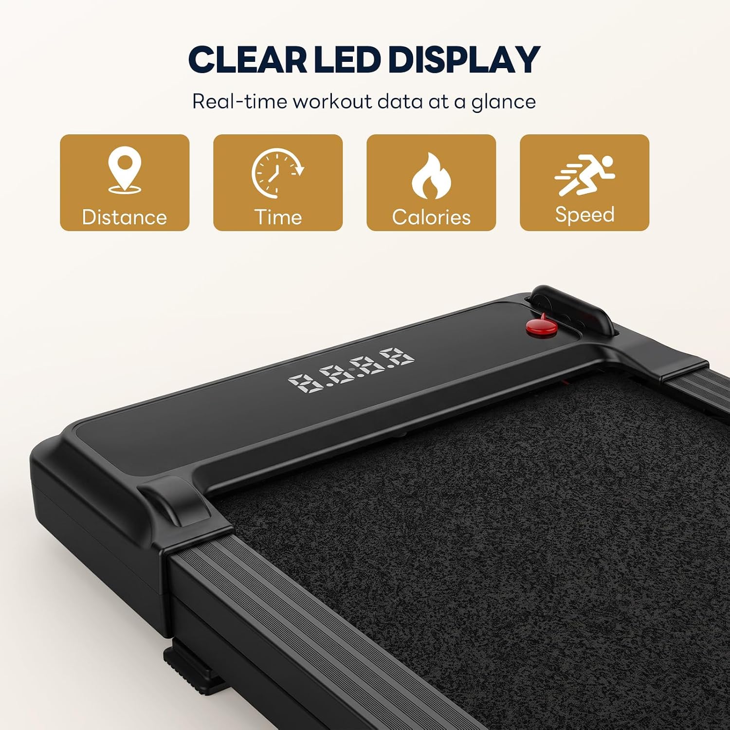 Detalle 2 de OLIXIS prt0008 Walking Pad Treadmill, 5 mph, LED Display & Remote