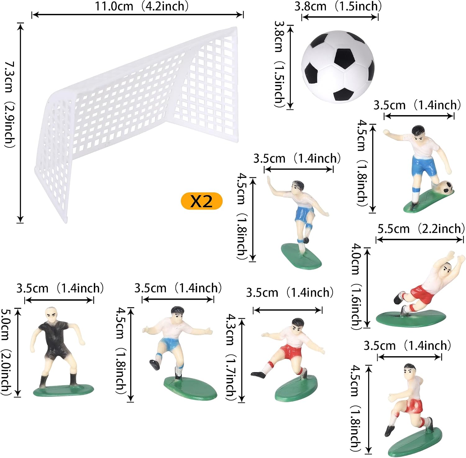 Detalle de Xsstarmi 10 Pack Football Sports 3D Cake Topper – Party Cake Decorations for Soccer and Football Themes