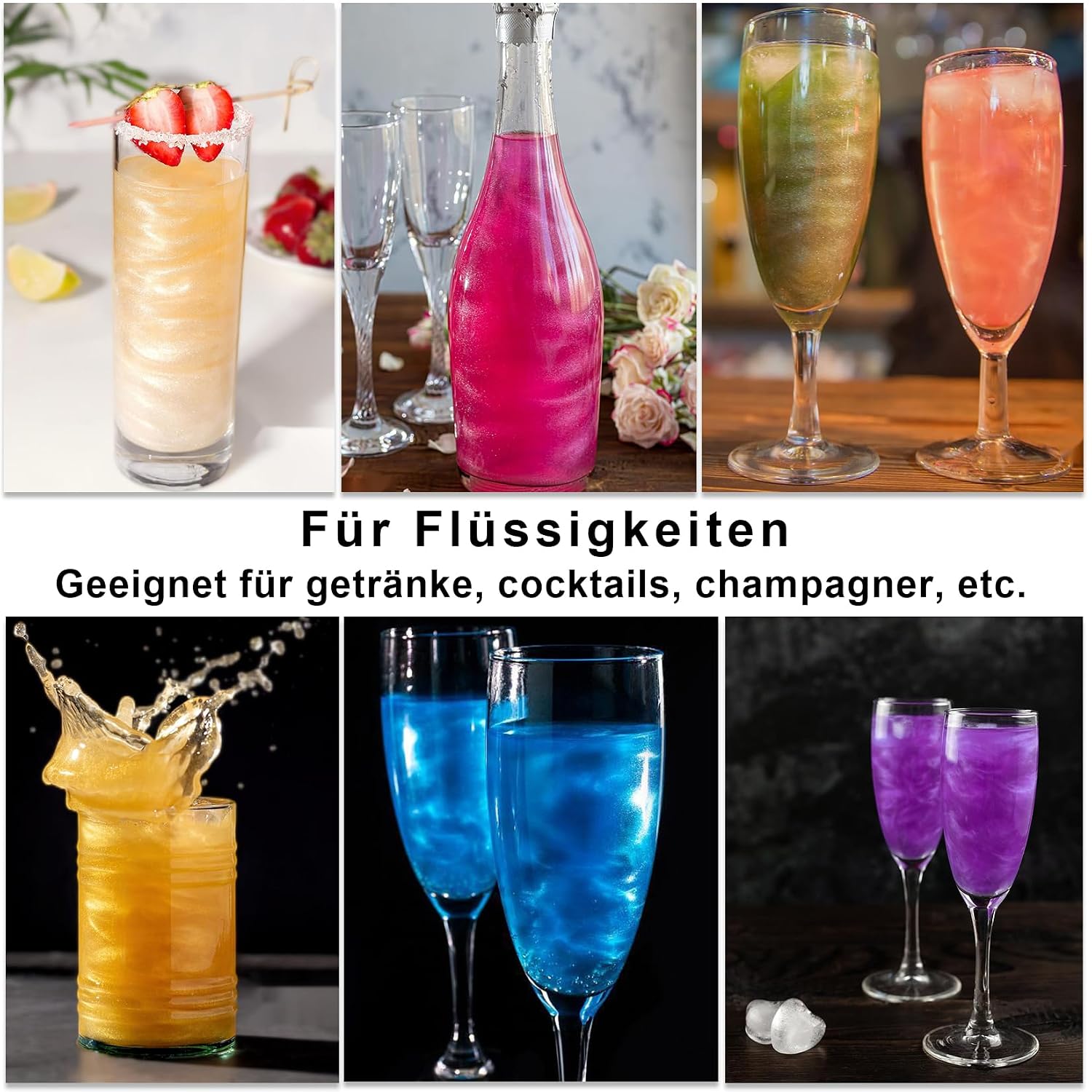 Thumbnail 4 de Essbares Glitzer Set – 12 Farben Glitzerpulver für Getränke und Backkunst (3 g pro Farbstoff)