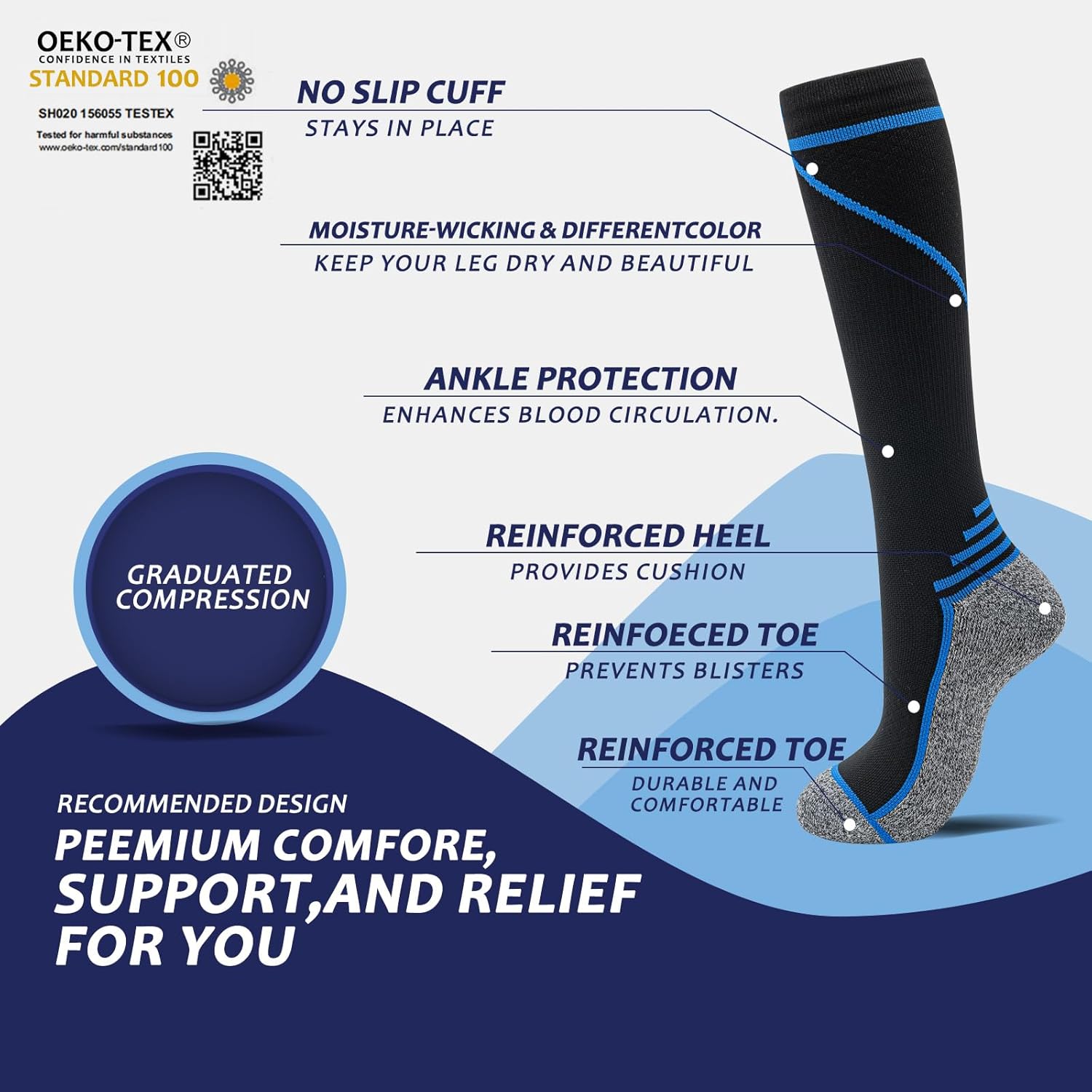 Detalle 2 de fenglaoda Compression Socks 8 Pairs