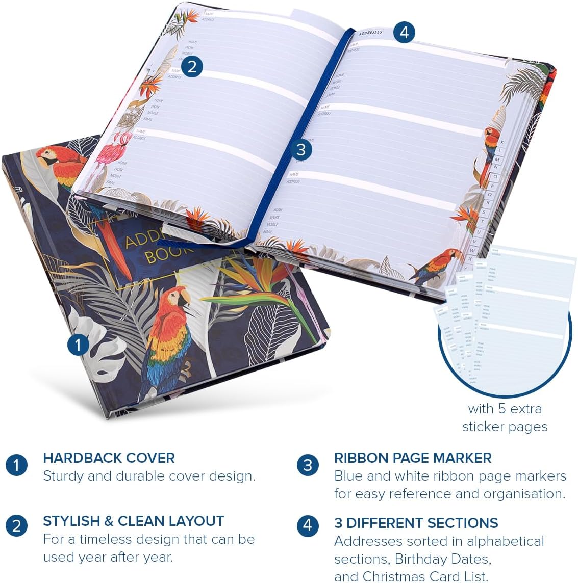 Detalle de Joeji's Address Book A5-100gsm Woodfree Paper – Alphabet Index