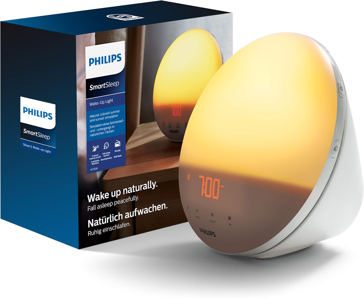 Detalle de Philips Wake Up Light HF3519/01 — Sunrise Simulation Alarm Clock