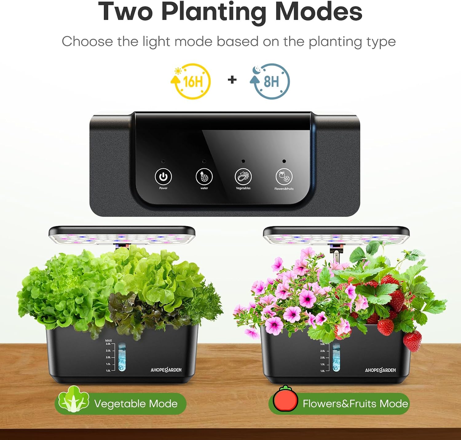 Detalle 1 de Ahopegarden Indoor Garden Hydroponics Growing System, 10-Pod LED Kit