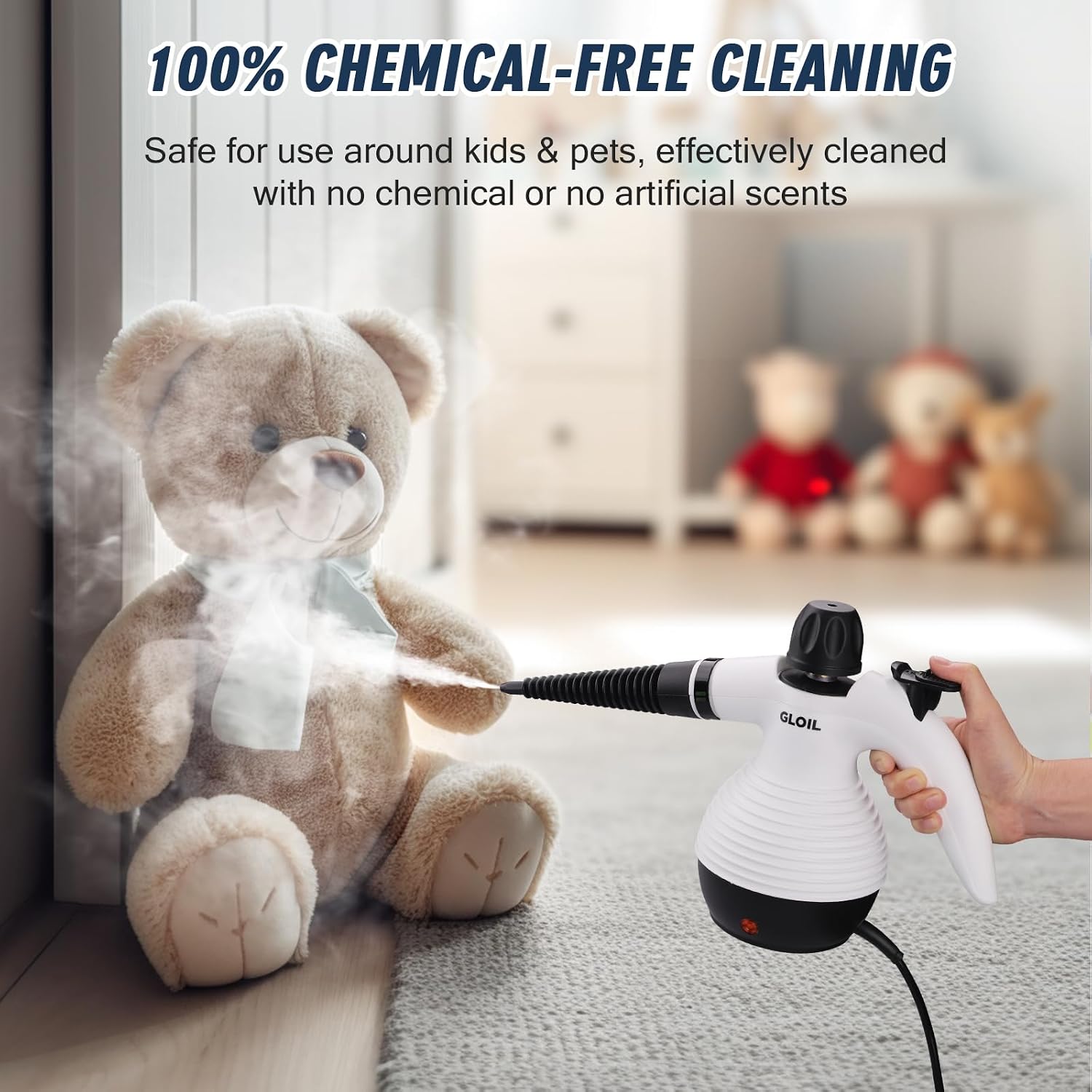 Detalle de GLOIL SC301 Handheld Steam Cleaner with 221°F Steam and 10 Accessories