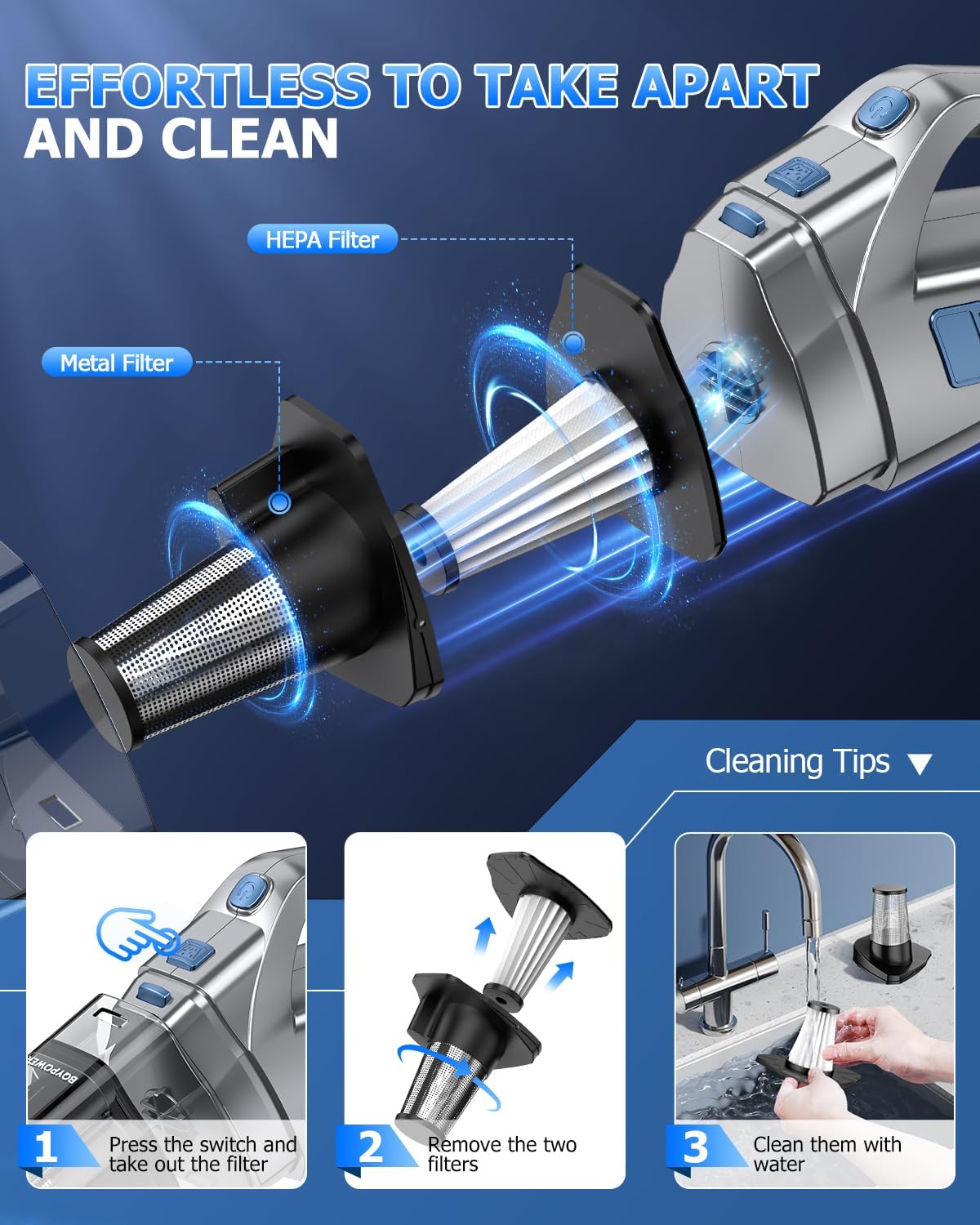 Thumbnail 5 de BQYPOWER 16000PA Handheld Vacuum