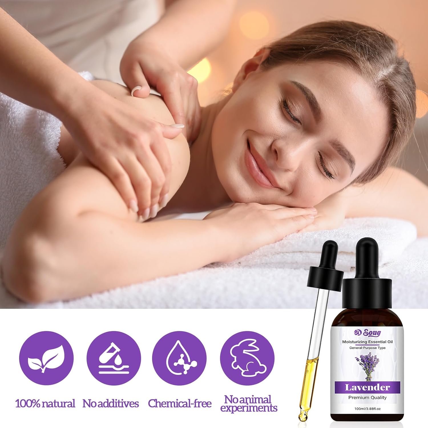 Detalle 2 de Aceite esencial de lavanda 100ml para masaje