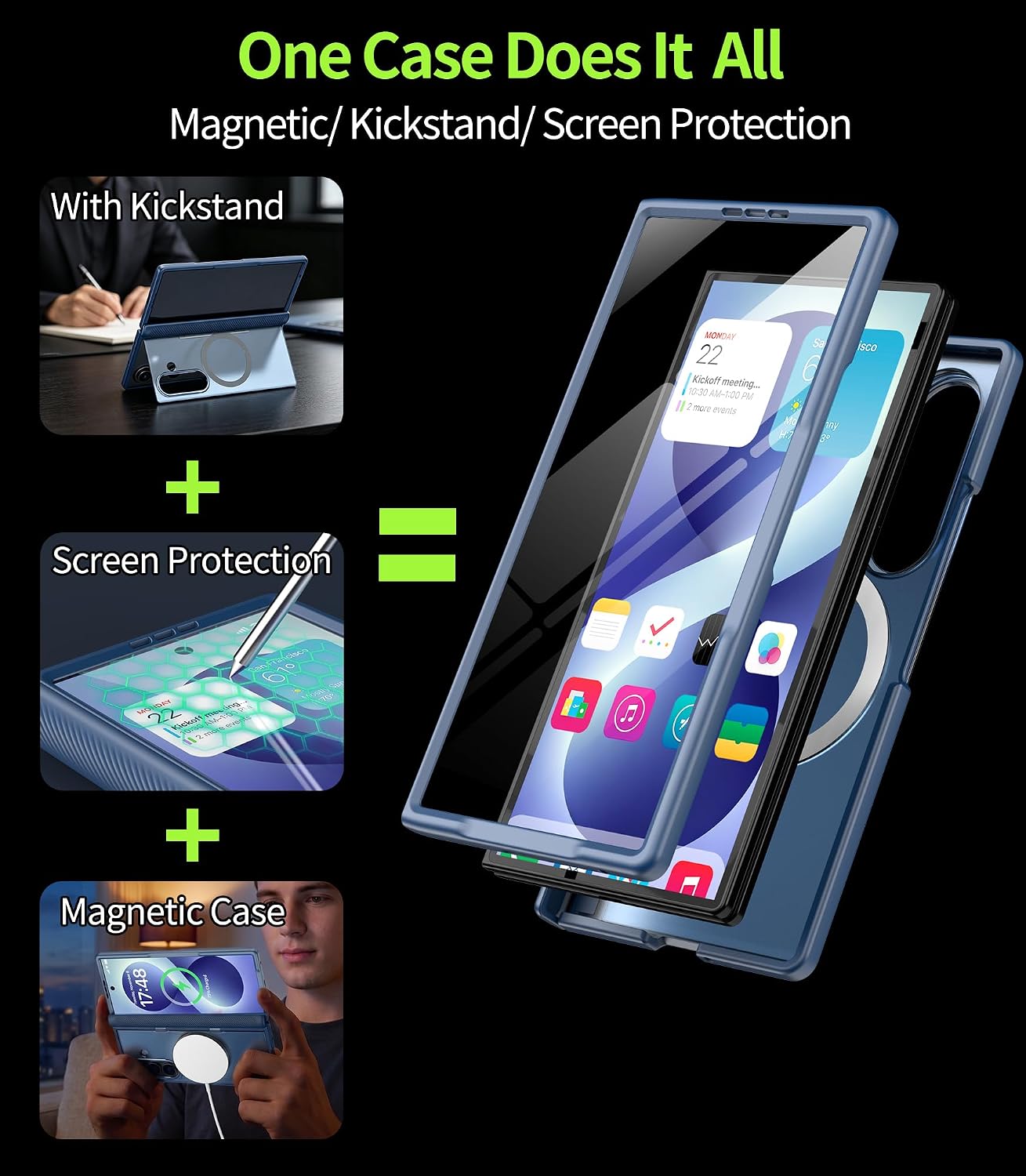 Detalle 2 de Cozycase TOP 360 Full Case for Samsung Galaxy Z Fold 8 Ultra / Fold 7, Blue