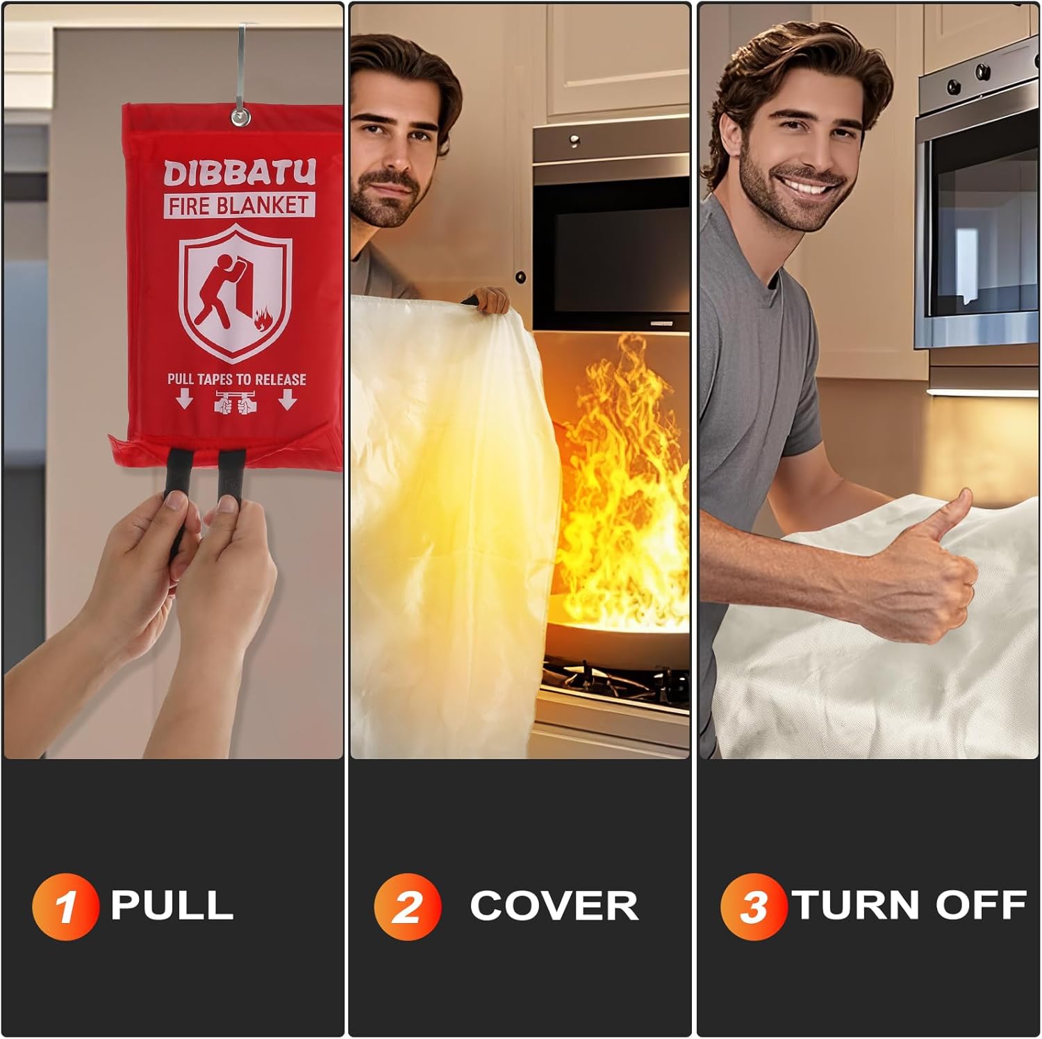 Thumbnail 4 de DIBBATU Fire Blanket for Home Emergency 🔥🛡️🧯