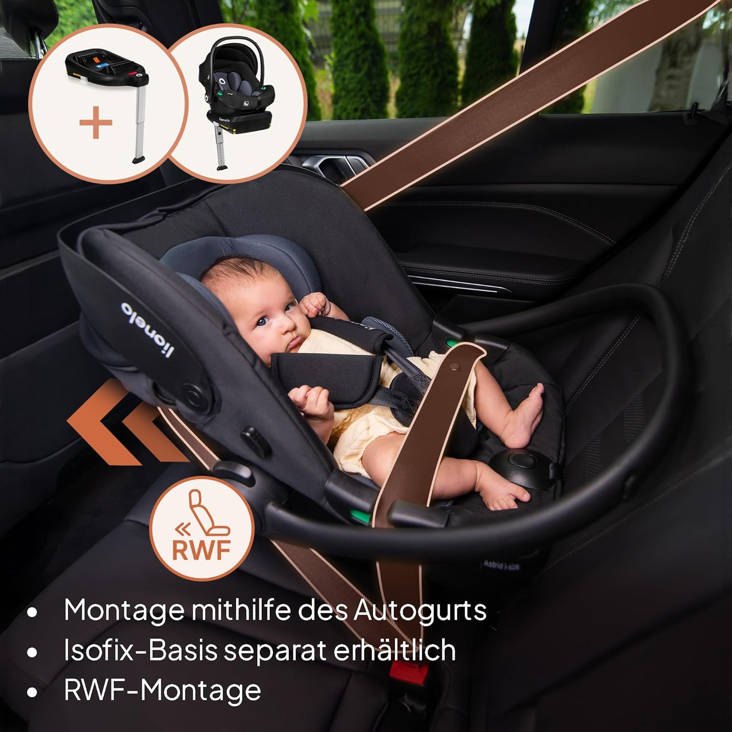 Thumbnail 5 de Lionelo ASTRID i-Size Babyautositz 40–87 cm (Gruppe 0+), rückwärtsgerichtet mit 3-Punkt-Gurt