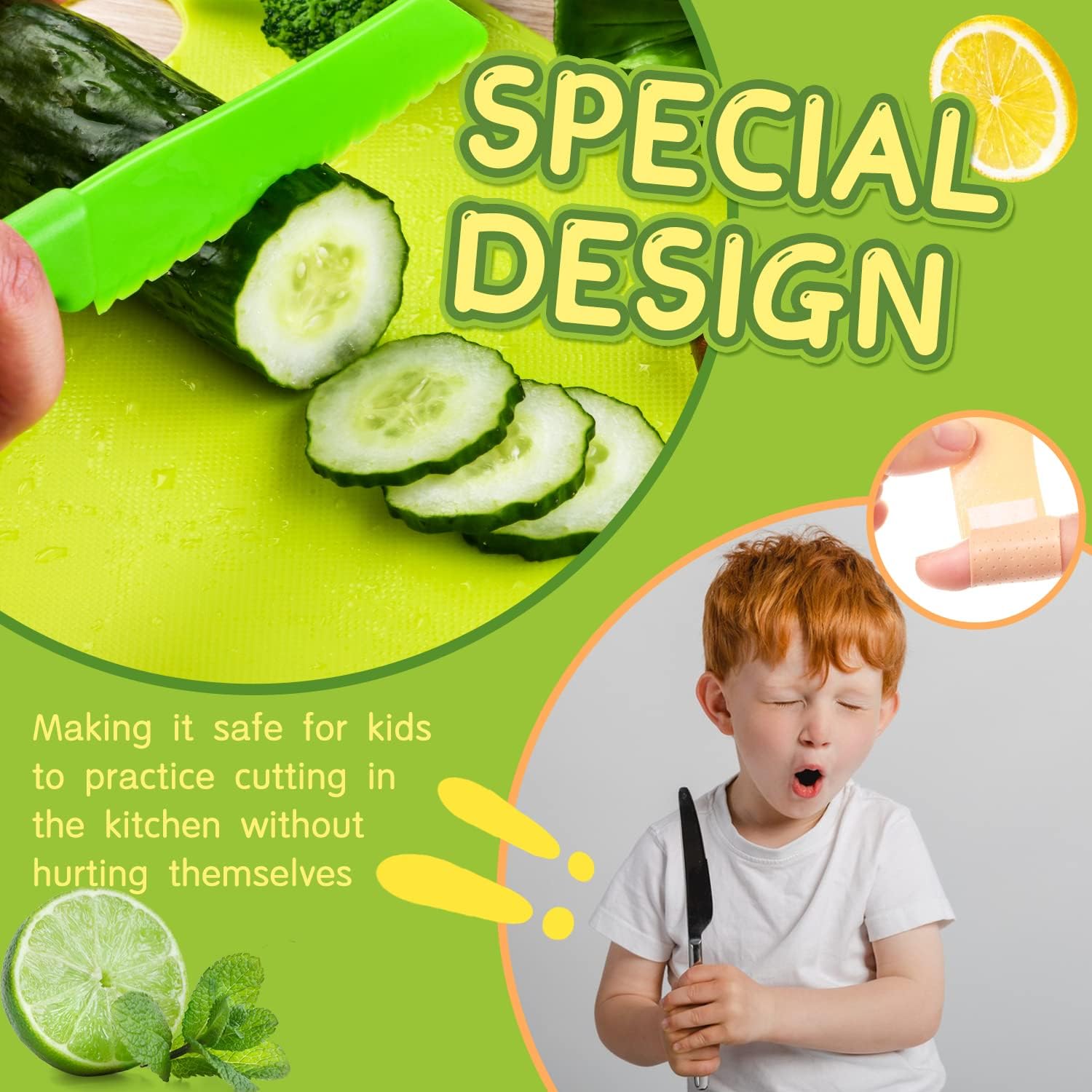 Detalle 2 de Yasterd 13-Piece Kids’ Cooking Set with Toddler Knives and Cutters