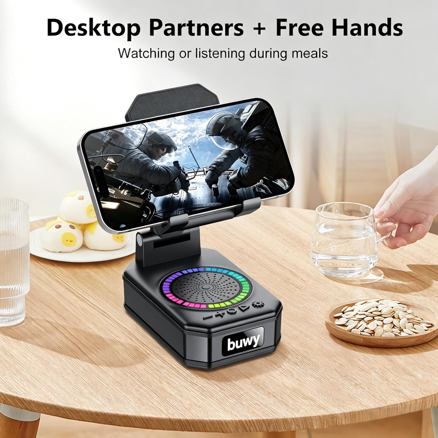Thumbnail 3 de Gifts for Men and Women: 5-in-1 Phone Stand with Bluetooth Speaker and Wireless Charger (CP8 Pro)