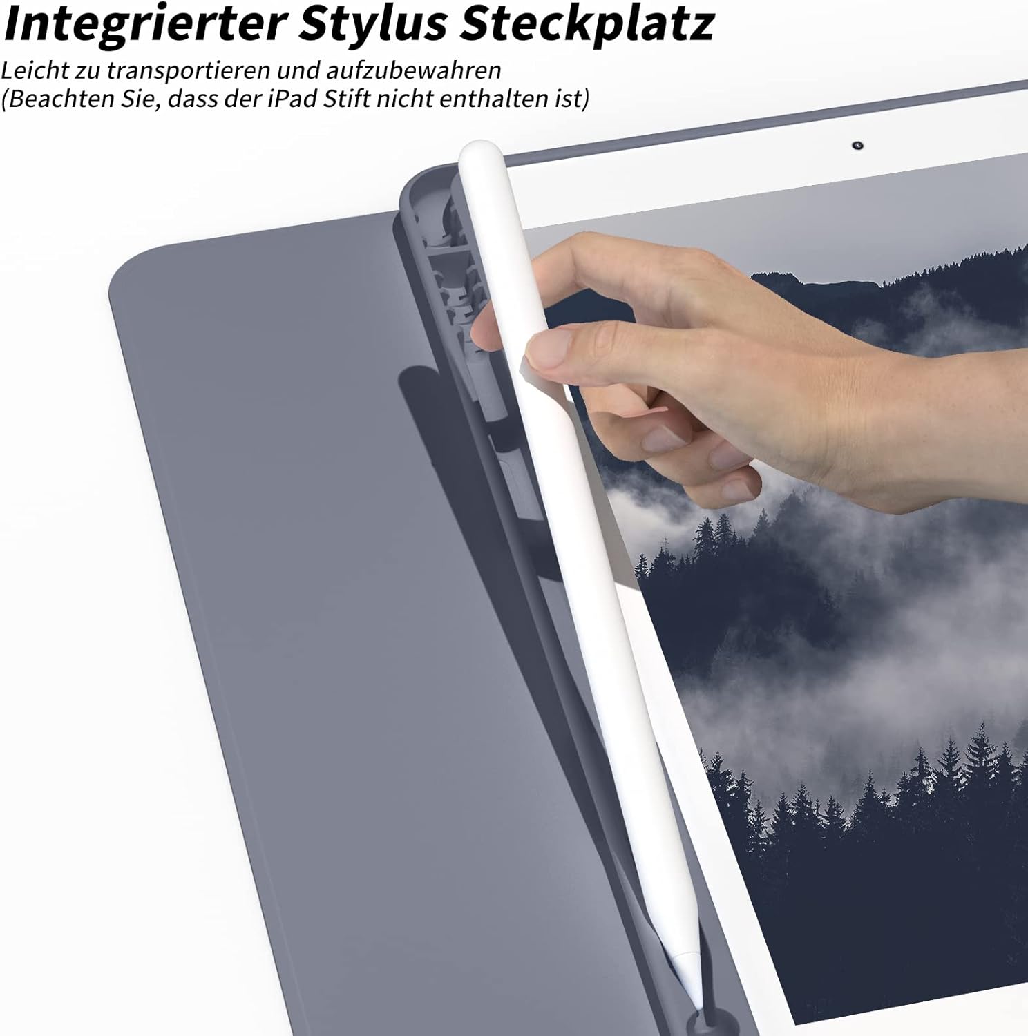 Thumbnail 5 de aoub Hülle mit Tastatur für iPad 9./8./7. Generation 10,2 Zoll – Kabellose QWERTZ Tastaturhülle mit Stifthalter in Violett