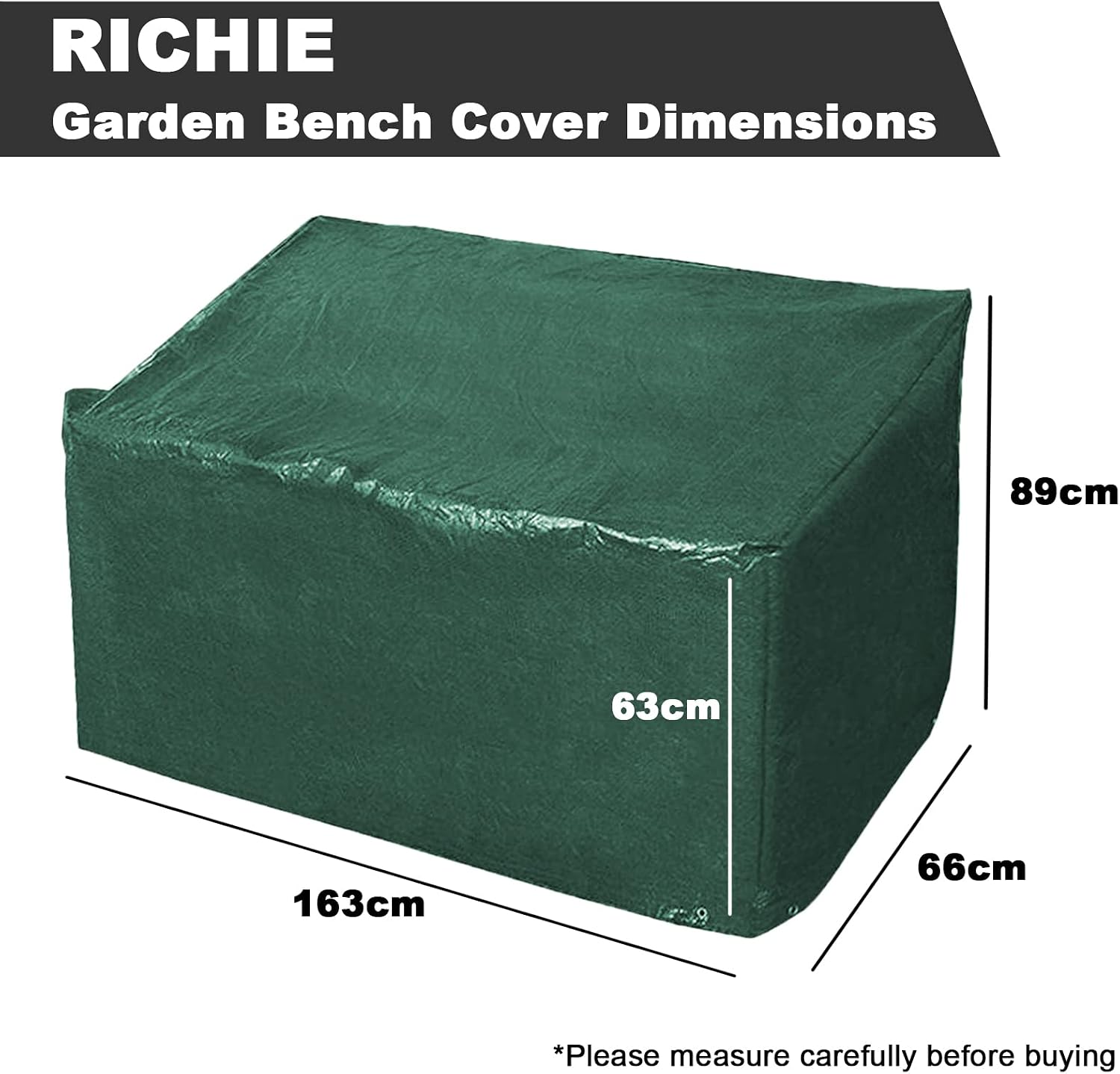 Detalle 2 de RICHIE Garden Bench Cover 163x66x63-89cm