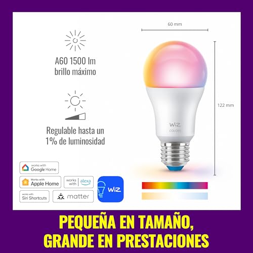 Thumbnail 10 de WiZ Bombilla inteligente LED A60 con base E27 (RGB) – 100 W equivalente, 1521 lm, 2200–6500 K