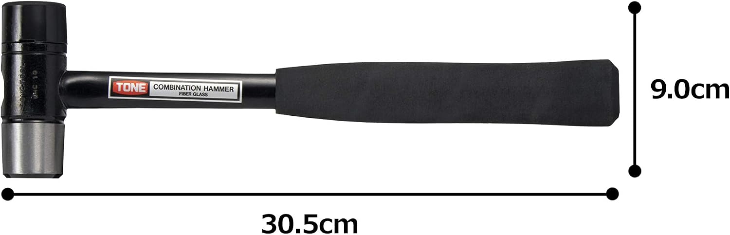 Detalle 1 de トネ(TONE) HPBHC-10 コンビネーションハンマー ブラック 1lb・スチール/ウレタン2ヘッド