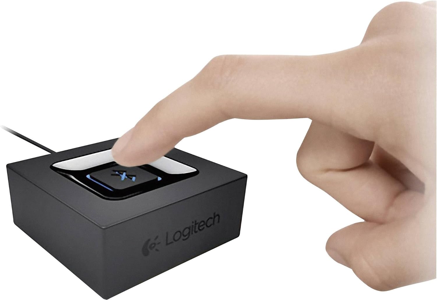 Detalle de Logitech kabelloser Bluetooth Audio-Empfänger mit Multipoint, 3,5-mm- & Cinch-Eingang (EU-Stecker) – Schwarz