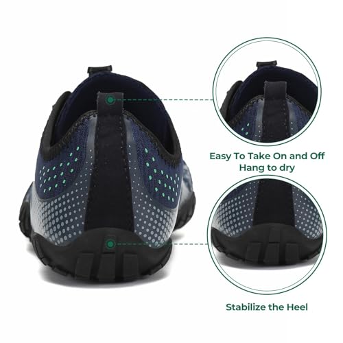 Detalle de SAGUARO Zapatillas Barefoot para Trail: ligero, puntera amplia y suela antideslizante, talla 42, azul