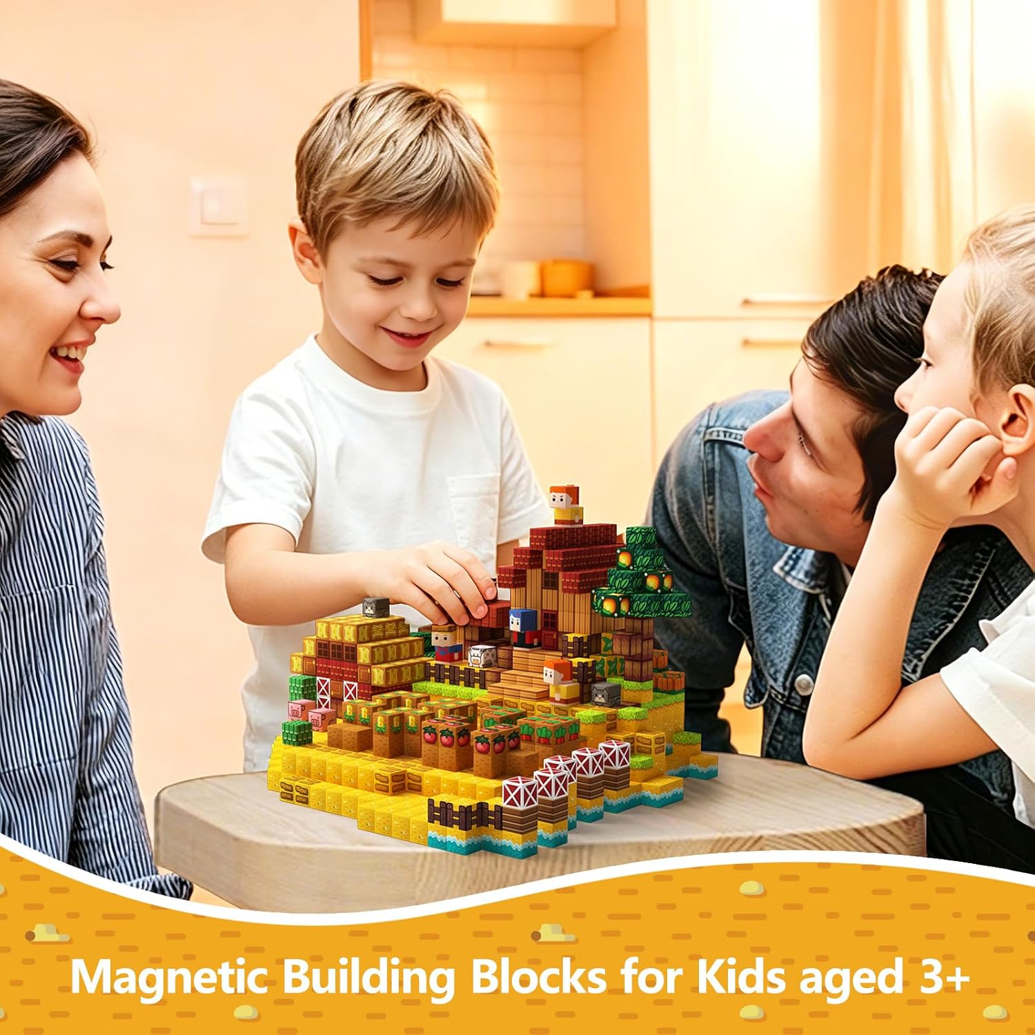 Detalle de idoot 100PCS Magnetic Building Blocks Set - Farm Theme for STEM & Montessori Learning