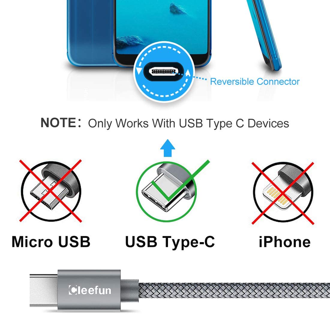Thumbnail 6 de CLEEFUN 5m USB-A to USB-C Cable (16ft) for PS5, Xbox Series X/S, Galaxy S and more – Durable fast charging lead