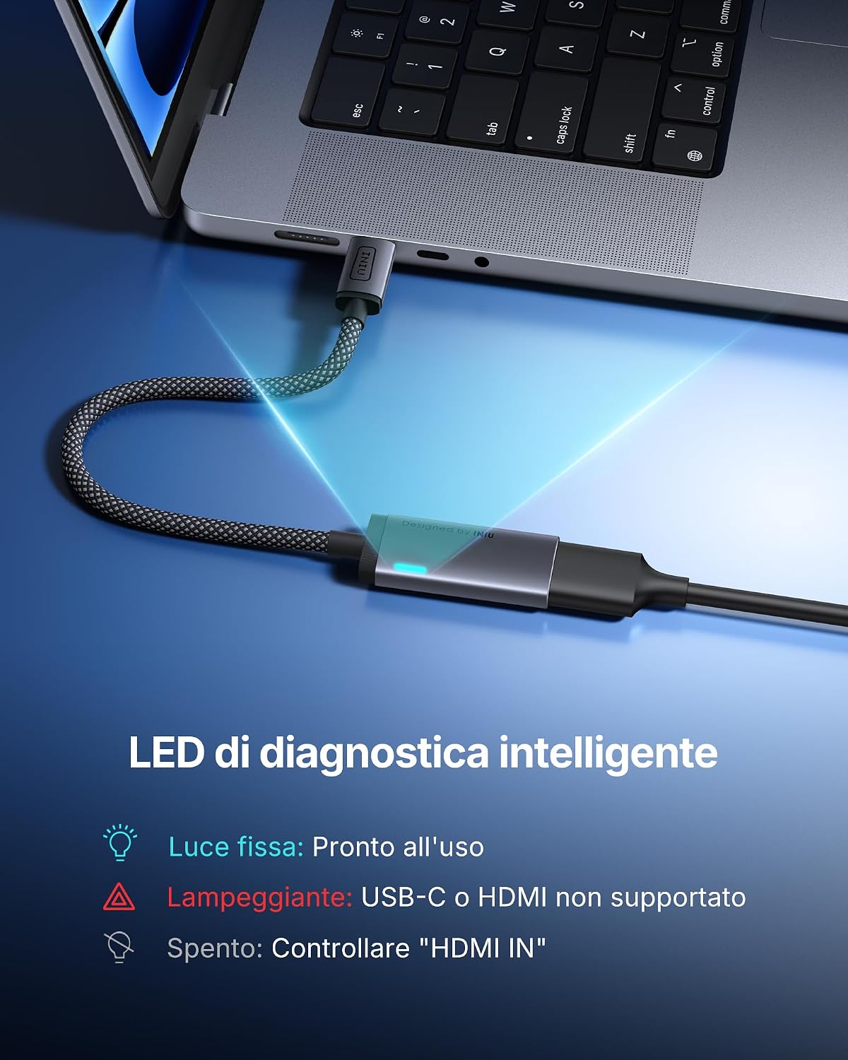 Thumbnail 2 de INIU Adattatore USB C a HDMI con certificazione HDMI ufficiale 4K@60Hz