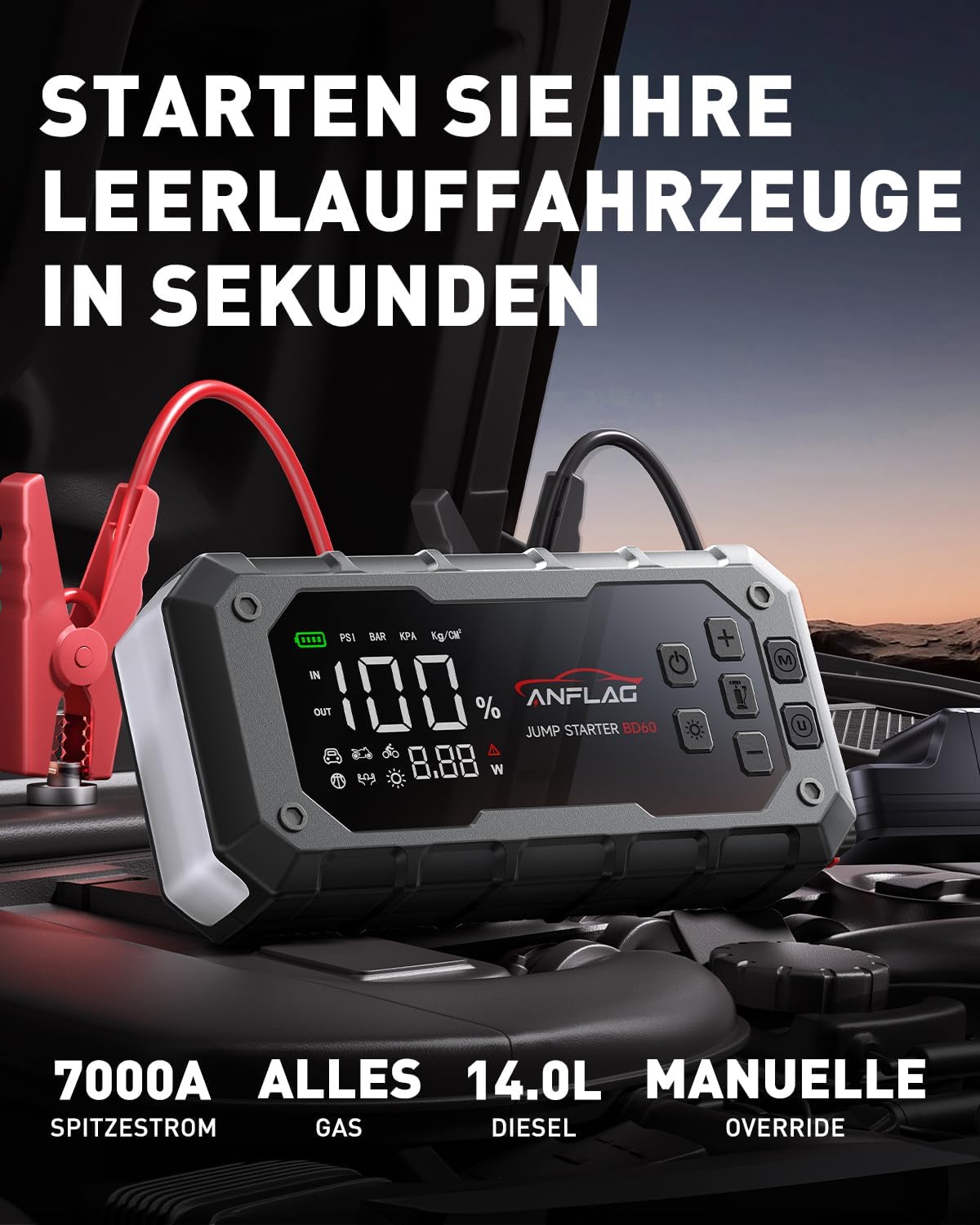 Thumbnail 1 de ANFLAG 7000A 26800mAh Starthilfe Powerbank