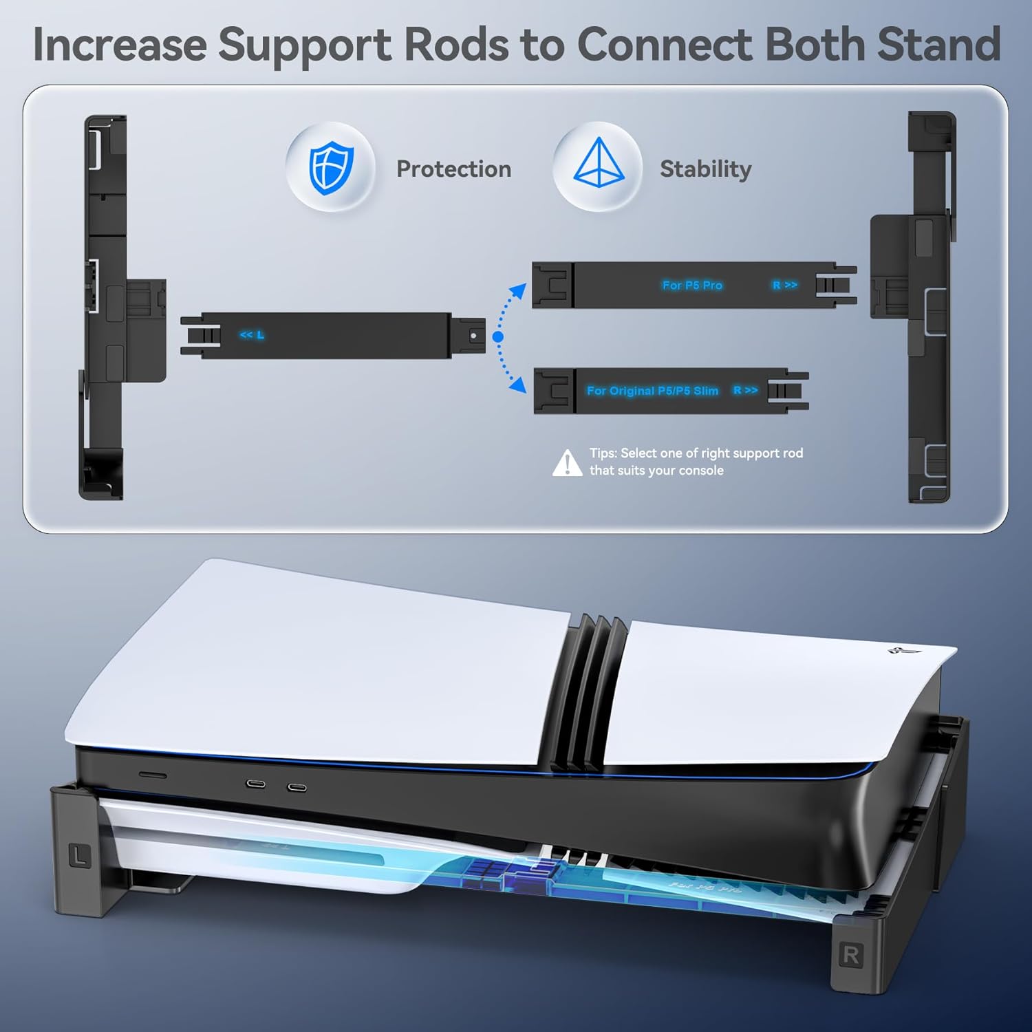 Thumbnail 2 de OIVO PS5 Horizontal Stand for Disc & Digital