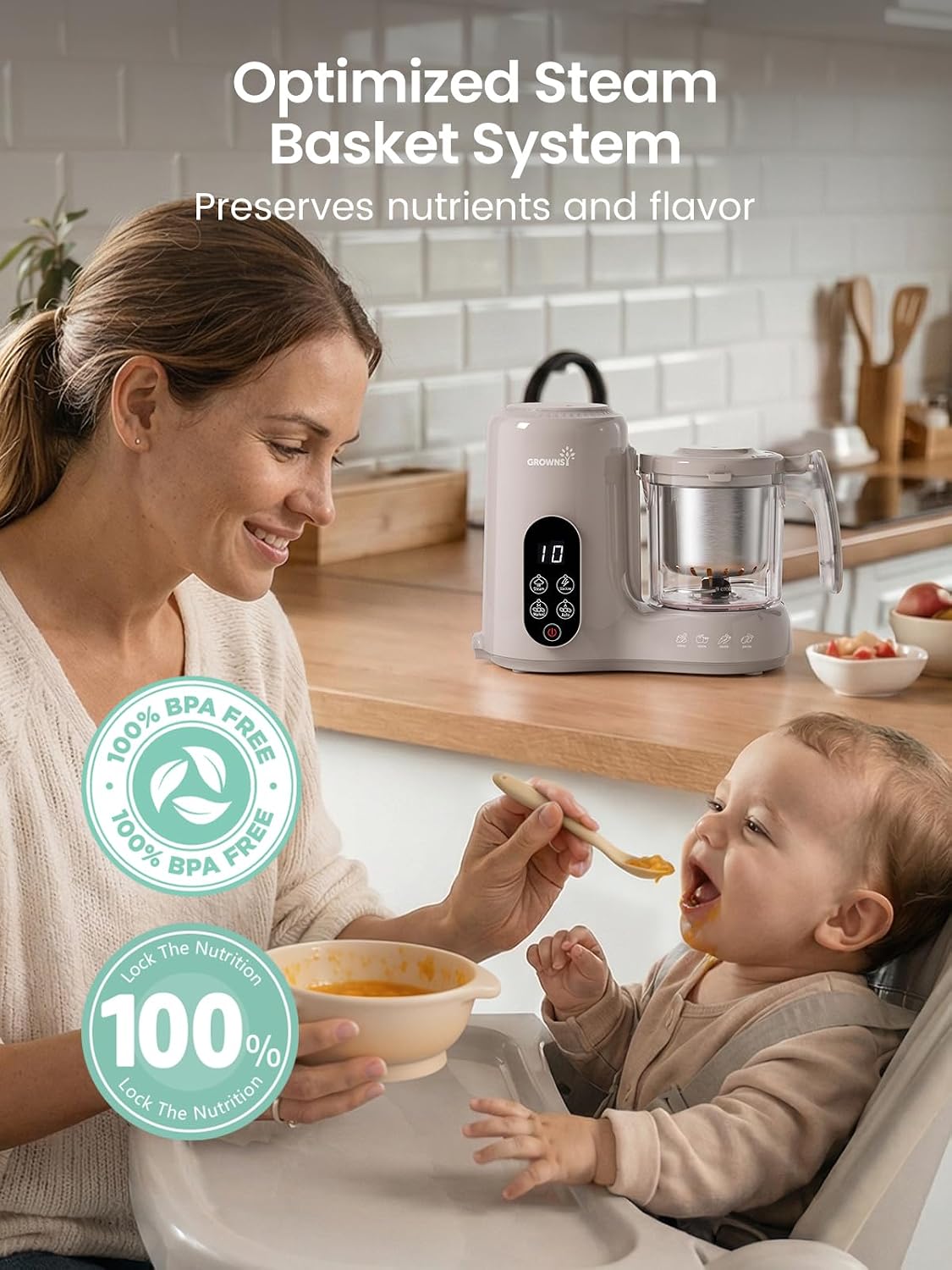 Thumbnail 6 de Grownsy Baby Food Maker with Stainless Steel Basket