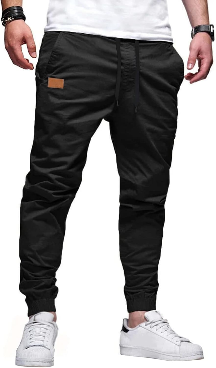 Detalle de JMIERR Mens Casual Joggers Cotton Drawstring Pants