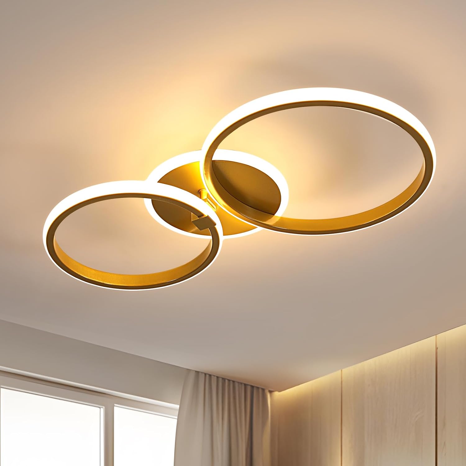 Detalle 2 de Mckalen plafoniera LED 42W rotonda oro