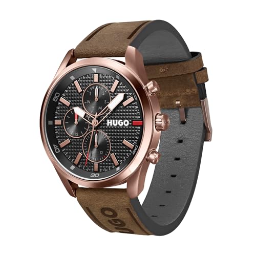 Thumbnail 1 de HUGO 1530162 reloj analógico multifunción, correa cuero ⌚