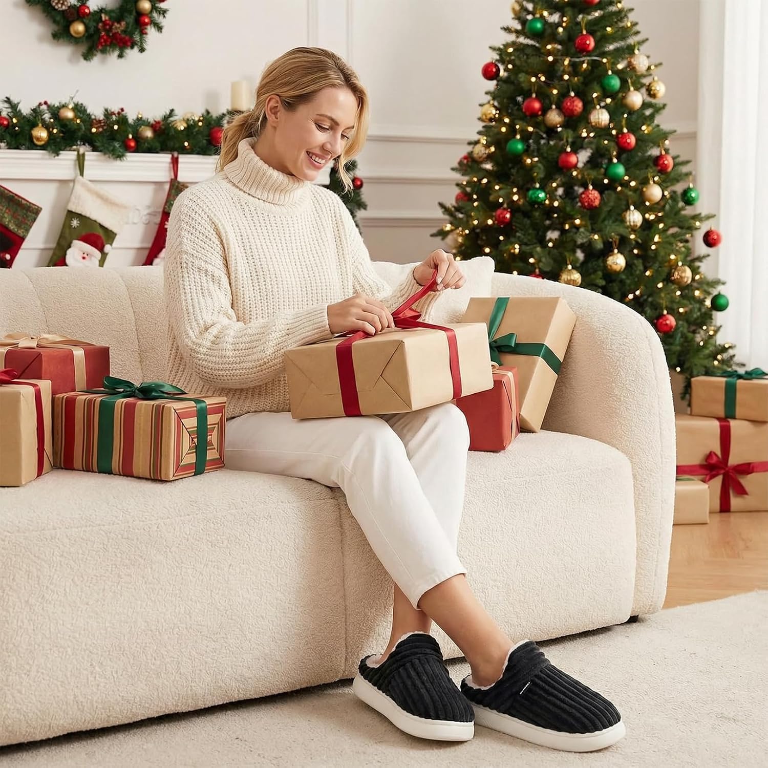 Detalle de Misolin Chaussons Femme Hiver Chaud