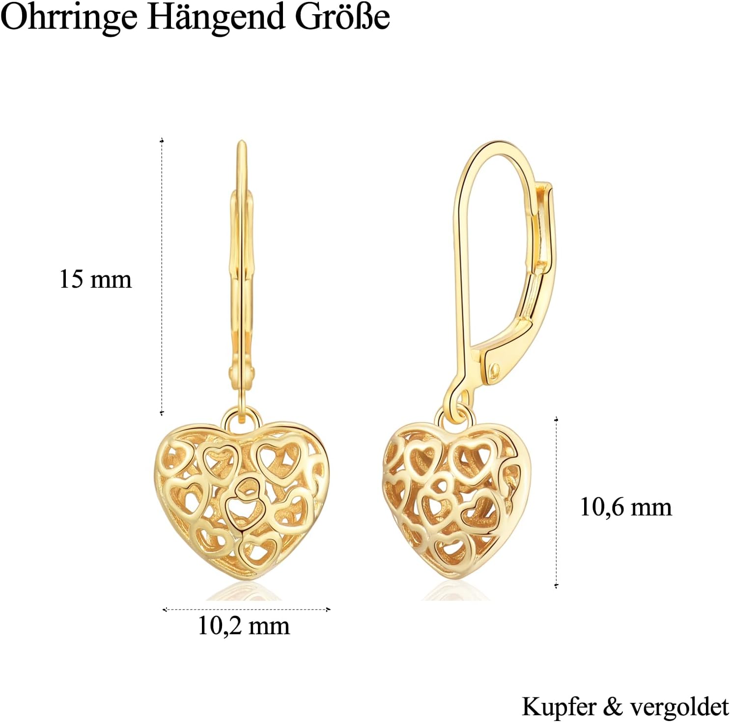Thumbnail 6 de WOVEE Ohrringe Hängend Kugel/Herz/Wassertropfen – dezenter Glanz für jeden Tag