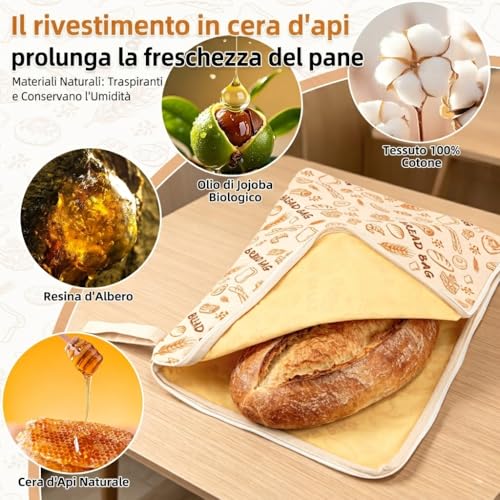 Detalle de AHJ Sacchetti Pane Cera d'Api, 2 pezzi 43x33 cm – cerniera a L