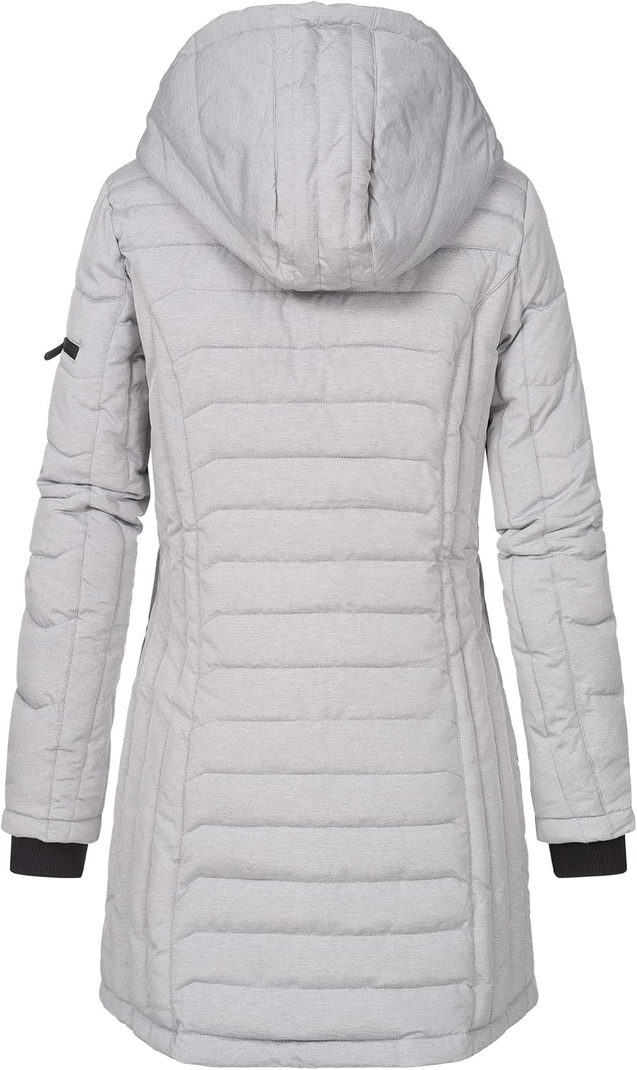 Detalle de Sublevel Damen Übergangsjacke mit Kapuze – sportlicher Steppmantel für Herbst/Winter
