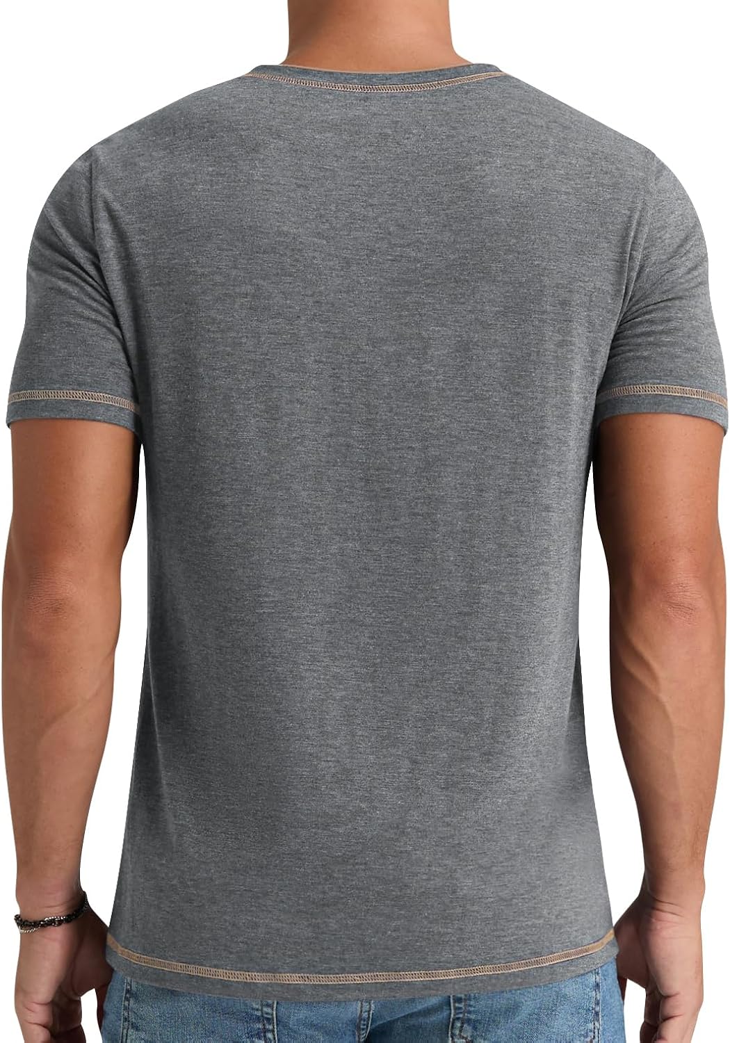 Thumbnail 3 de NITAGUT Henley T-Shirt für Herren mit V-Ausschnitt und Knopfleiste – kurzarm, slim fit für den Sommer