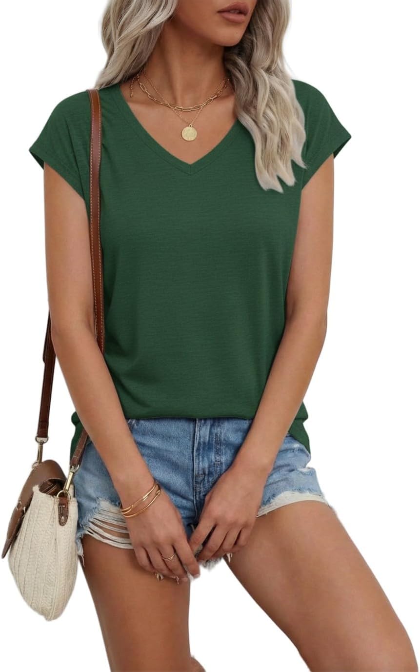 Thumbnail 3 de Suncife T-shirt d'été décontracté à manches courtes et col en V pour femme