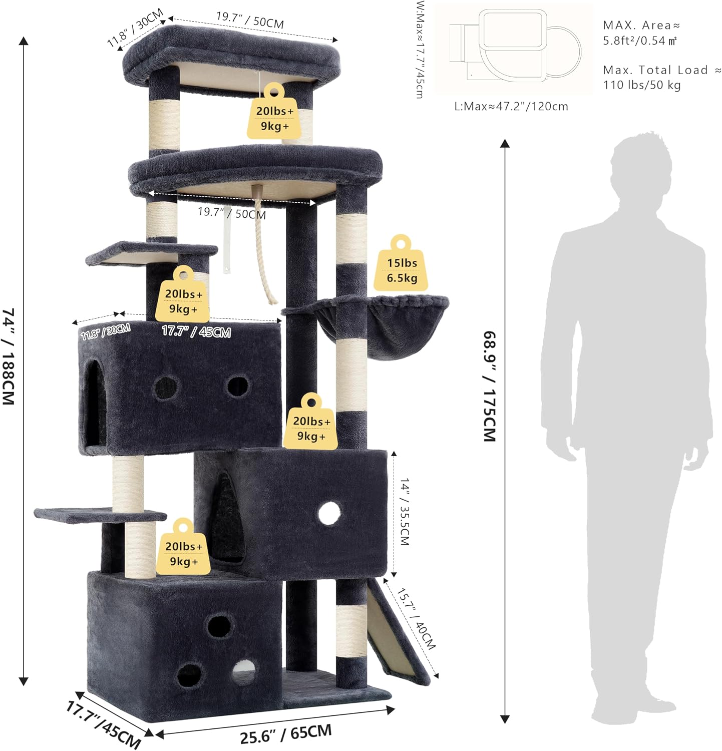 Detalle de Heybly Cat Tree HCT061G
