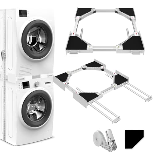 Detalle de NIUXX Kit apilar lavadora y secadora - con 4 tubos extensibles