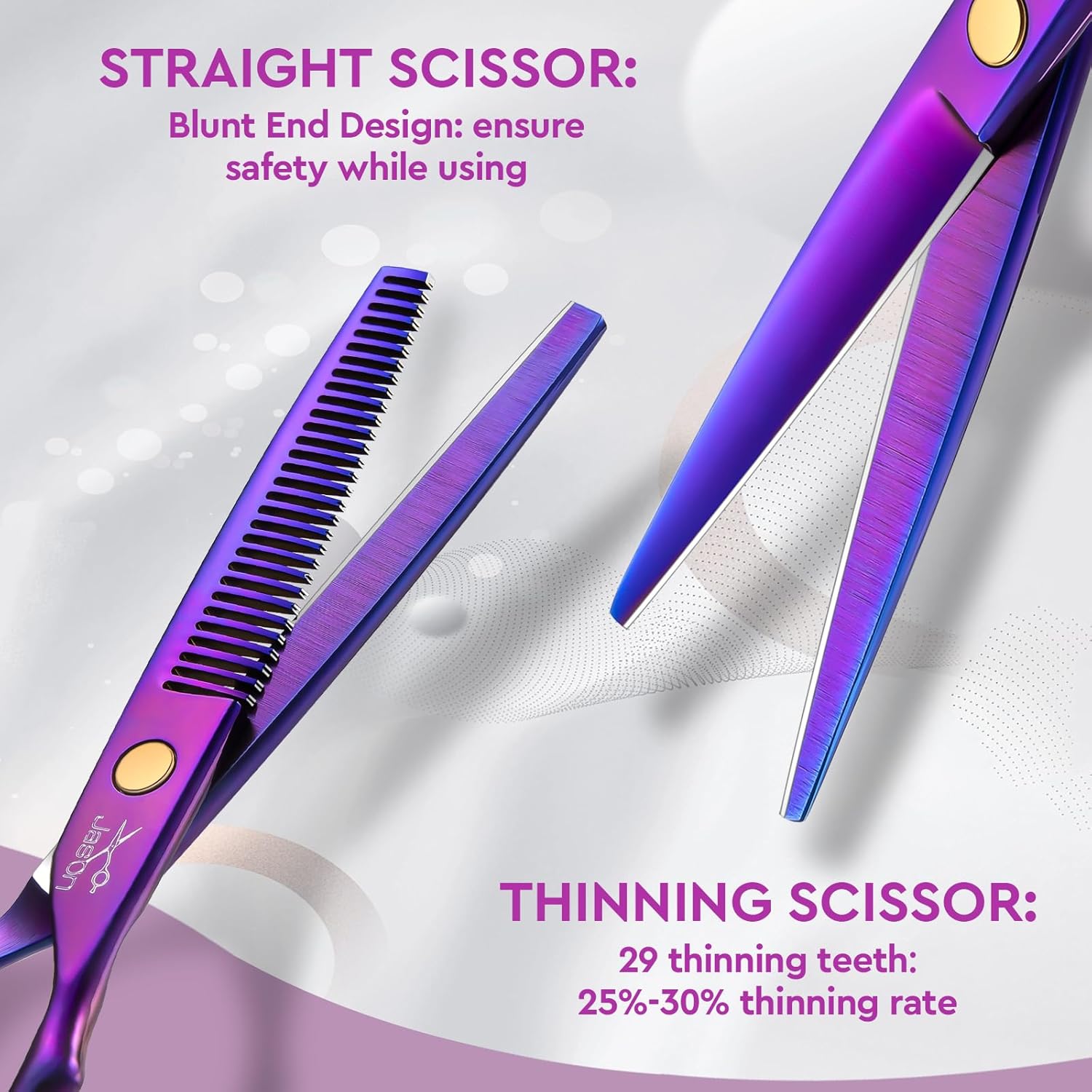 Detalle 2 de JASON set ciseaux pro 10 pièces 6,5 pouces violet
