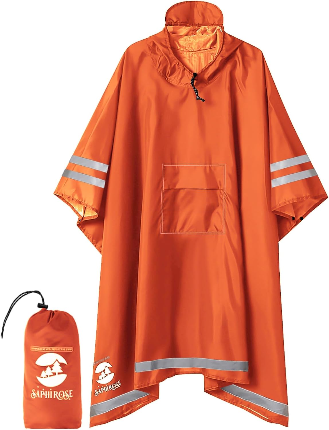Thumbnail 6 de SaphiRose Hooded Rain Poncho: Lightweight Waterproof Protection for All-Day Outdoor Comfort