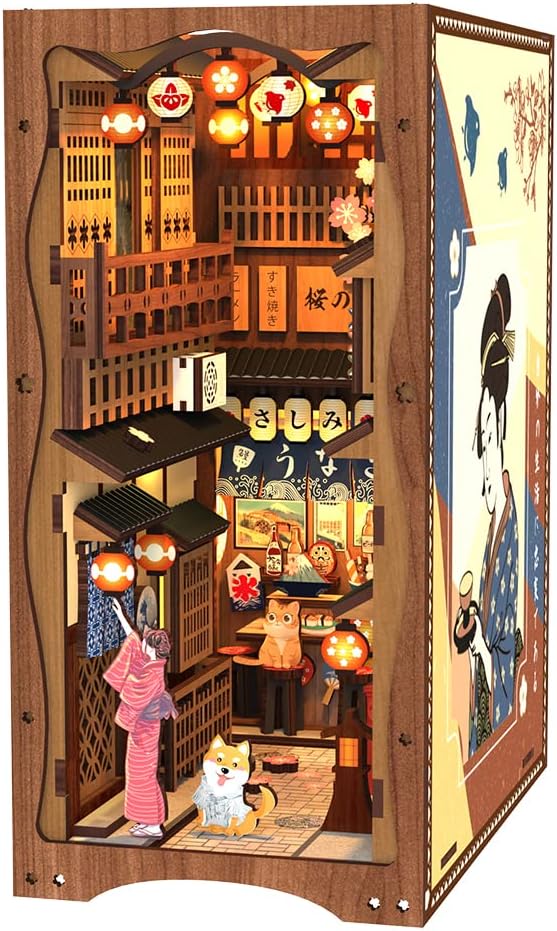 Detalle de CUTEBEE Book Nook Kit Under the Sakura Tree