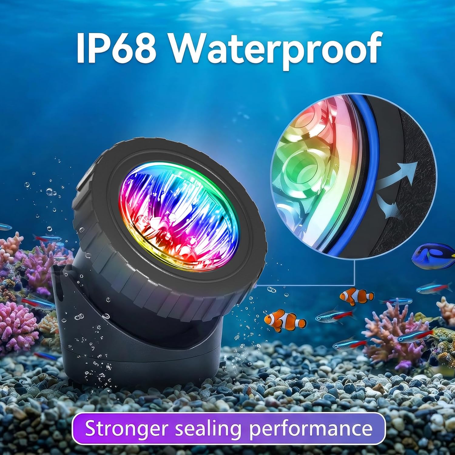 Thumbnail 5 de T-SUN Solar Teichbeleuchtung RGB – wasserdicht, energiesparend und flexibel im Garten