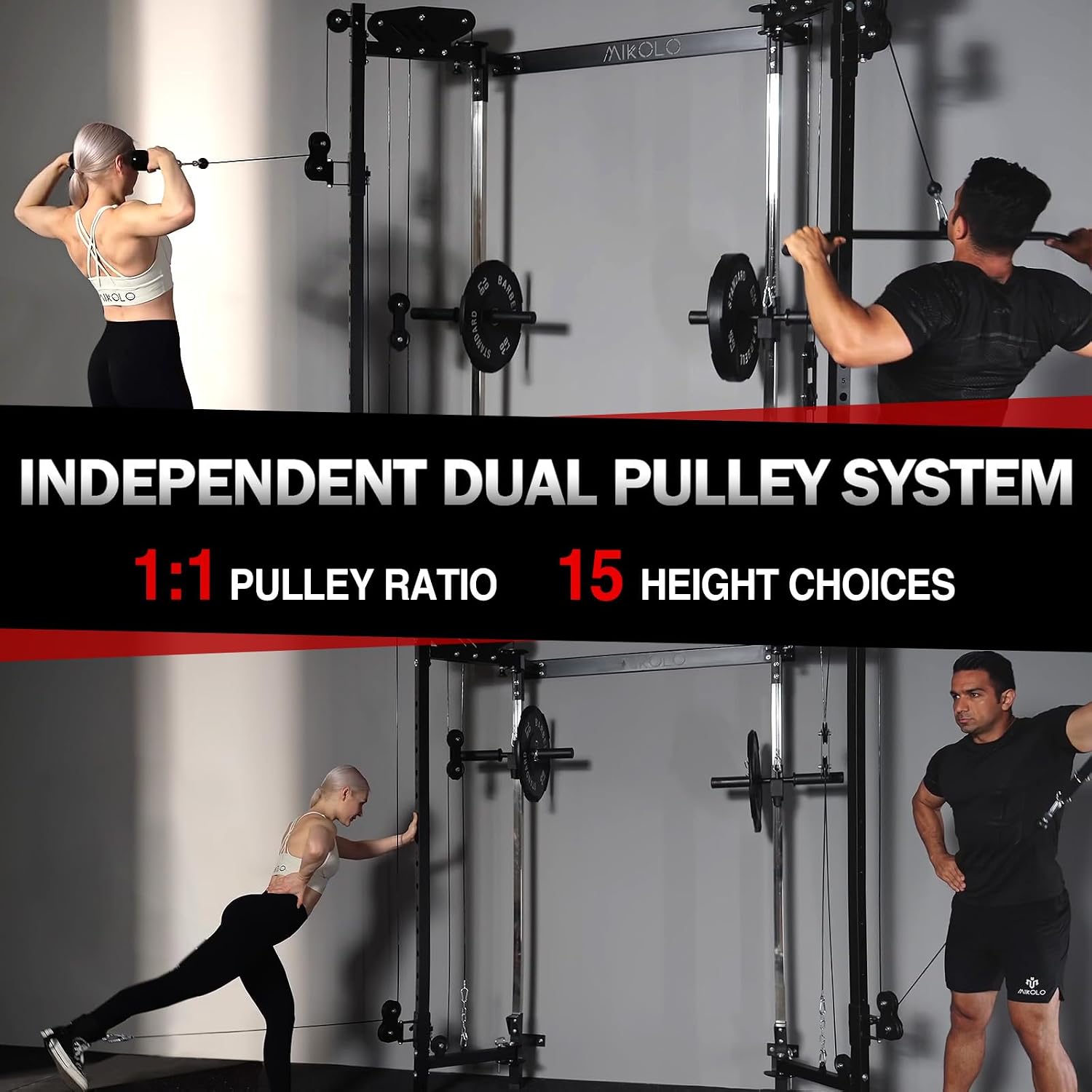 Detalle de Mikolo Folding Squat Rack Wall-Mounted
