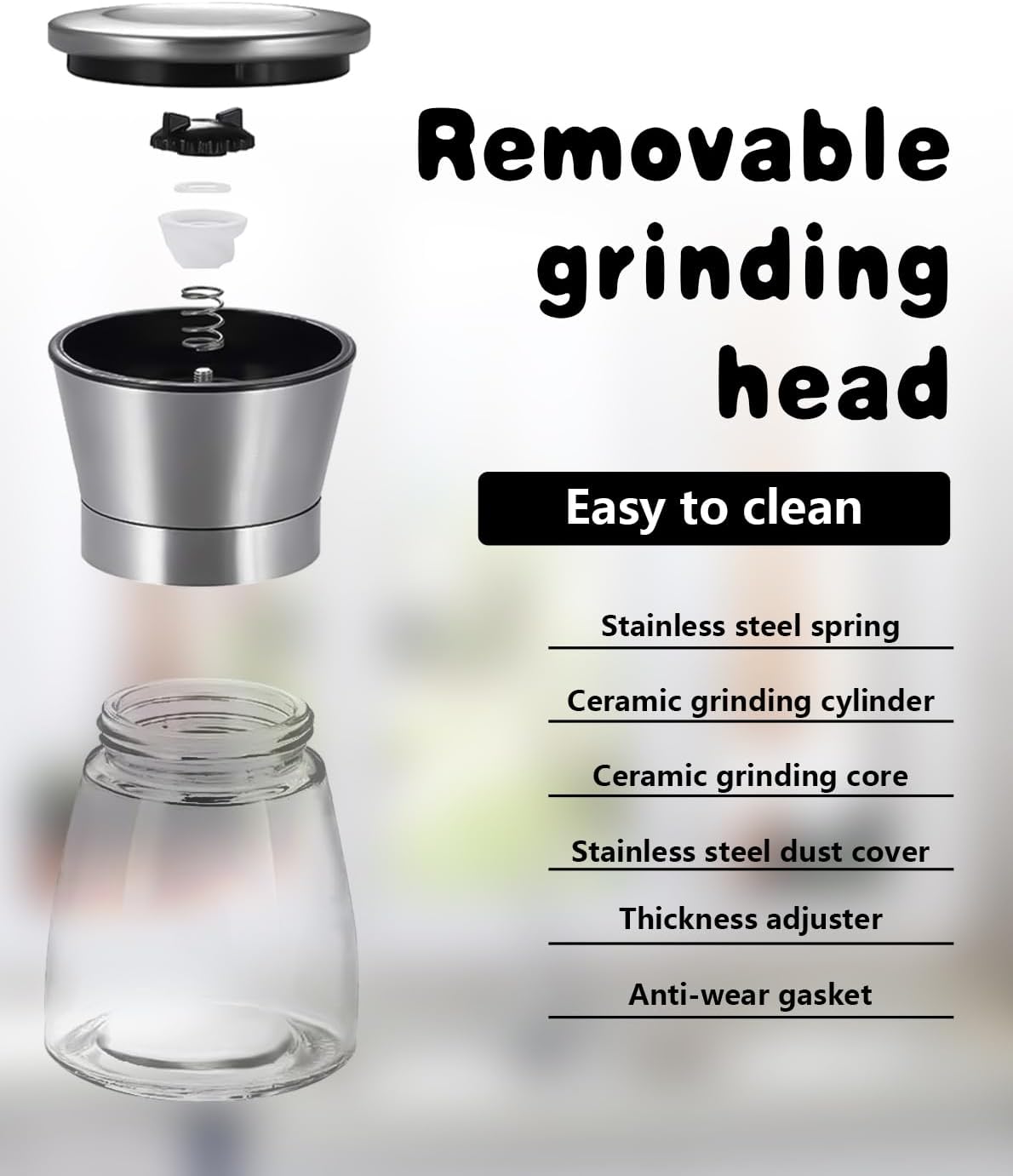 Thumbnail 5 de Salt and Pepper Grinder Set Adjustable Coarseness