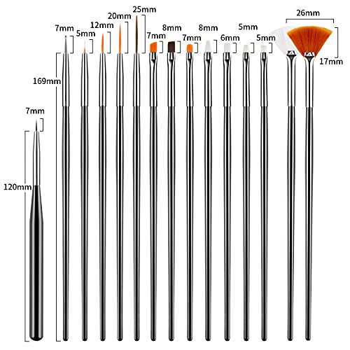 Detalle de Artdone 31pcs Nail Art Brush Set for Gel Design ๐