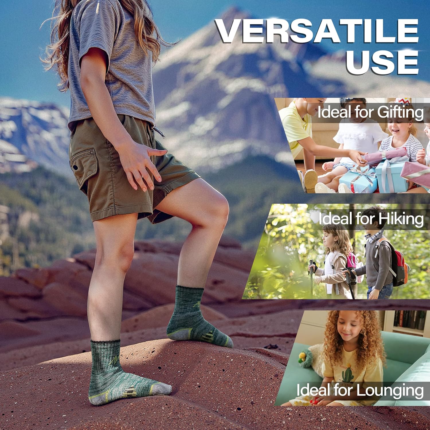 Thumbnail 5 de ANTSANG Kids Merino Wool Socks 6-Pack