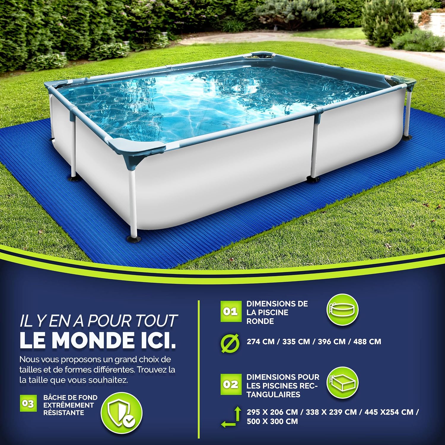 Thumbnail 6 de tillvex Bâche de Sol 250 g/m² pour piscine
