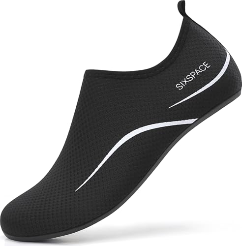 Detalle de Sixspace Badeschuhe Damen & Herren Wasserschuhe Schwarz, Größe 37 EU – flexibel, schnell trocknend