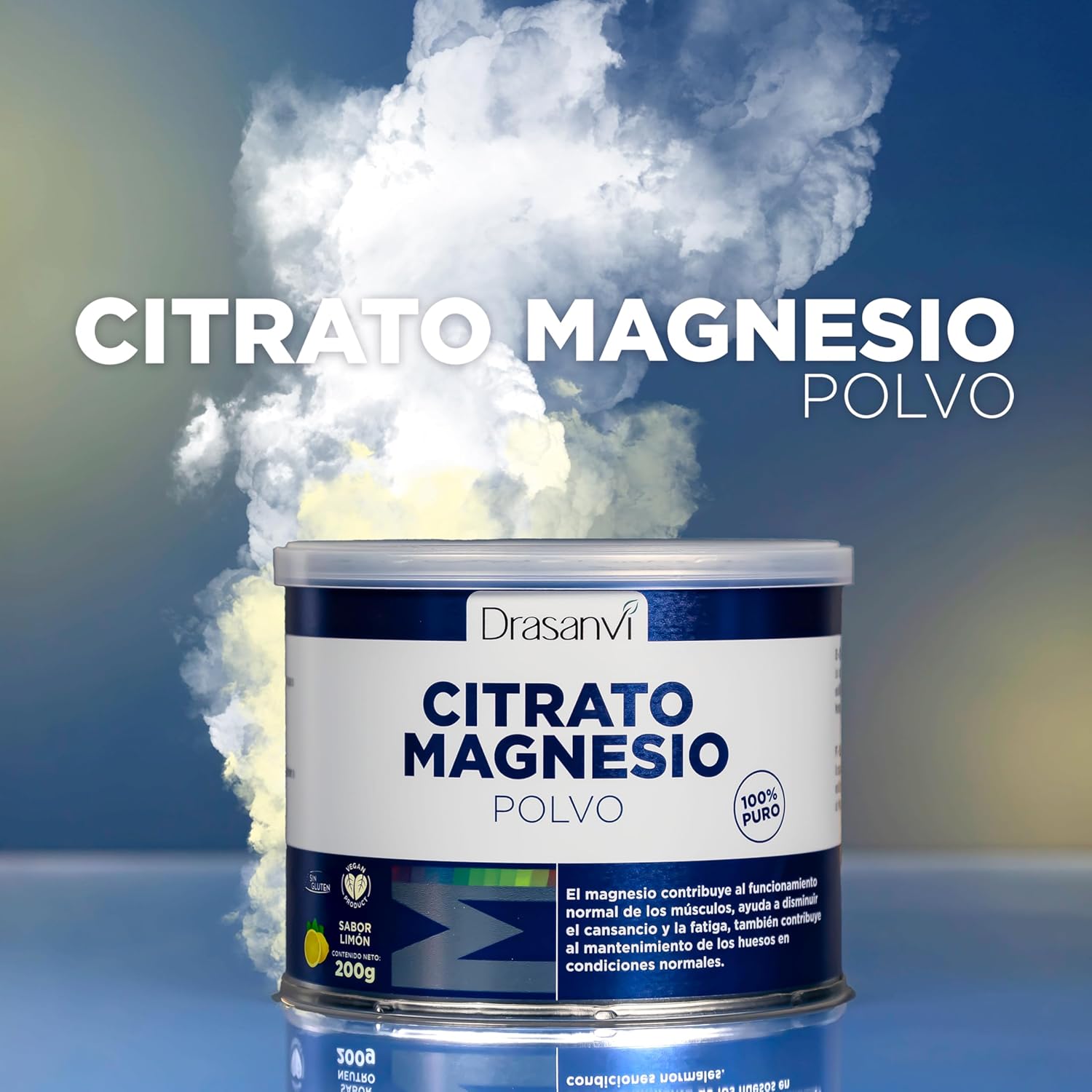 Detalle 2 de Drasanvi Citrato de Magnesio Polvo 🍋 Para Energía y Articulaciones